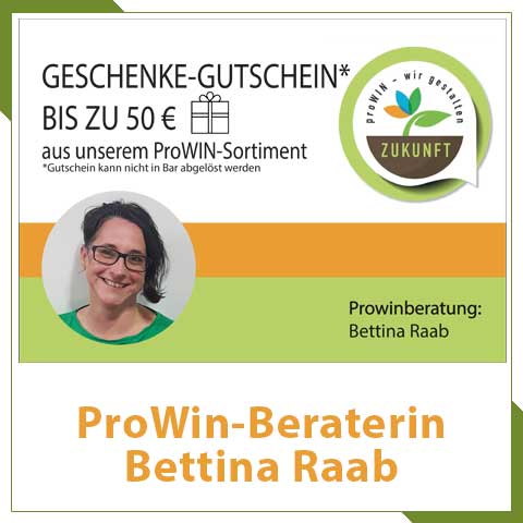 Gutschein von Prowin Beraterin Bettina Raab für die KU.BA Pioniertasche